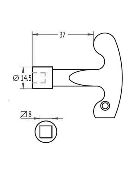 LLAVE CIERRE CUADRADILLO 8 MM COD.03018C