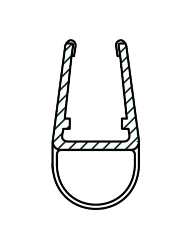 PERFIL 2 METROS BURBUJA MAMPARA 6/8MM