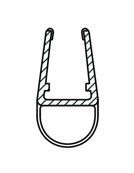 PERFIL 2 METROS BURBUJA MAMPARA 6/8MM