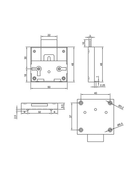 CERRADURA SOBREPONER 30 MM ENTRADA