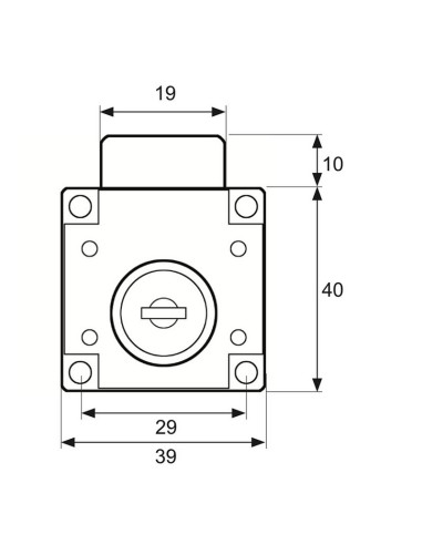 CERRADURA MUEBLES LL. IG. 26 mm. CR. BR.
