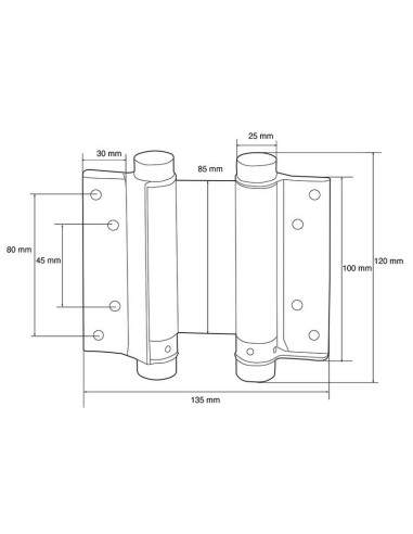 BISAGRA DOBLE ACCION METALIZ.100 MM