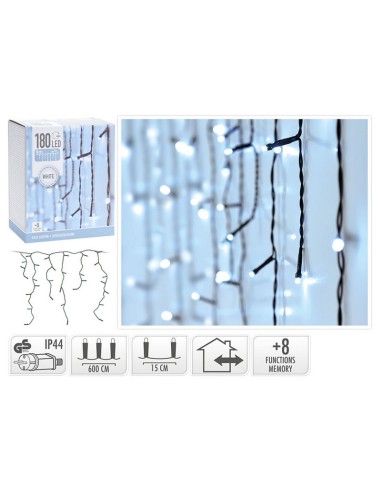 CORTINA ILUMINACION 180 LEDS BLANCA EXT.