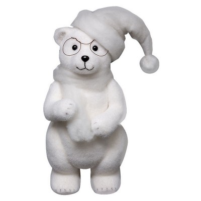 FIGURA OSO CON GAFAS Y GORRO 38 CM.