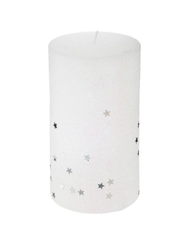 VELA CON ESTRELLAS 7x12 CM. BLANCA