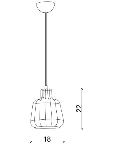 COLGANTE REF: 104 METALICO "WENDY" COBRE