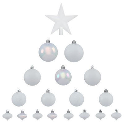 KIT DECORACION NAVIDAD 18 PZAS. BLANCO