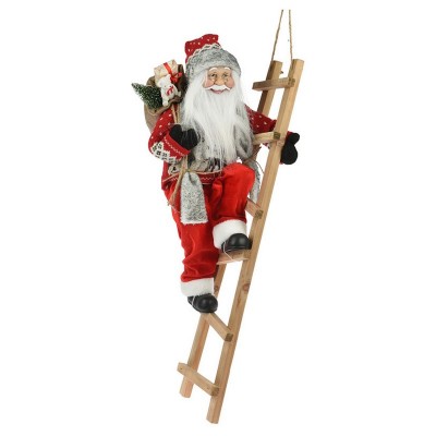 PAPA NOEL PP CON ESCALERA MADERA