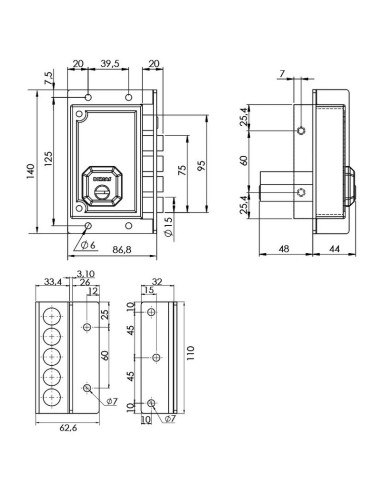 CERRADURA SOBREP. C9222.  DCHA. DORCAS
