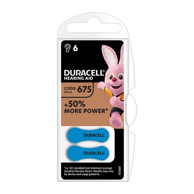 PILA AUDIFONO DA 675 DURACELL 6 UNIDADES