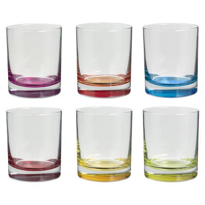 VASOS AGUA FONDO COLOR 6 UN. 30,5 CL.