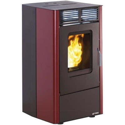 Estufa pellet. TMC 600 Compact. Negro-Granate. 7,4  Kw.