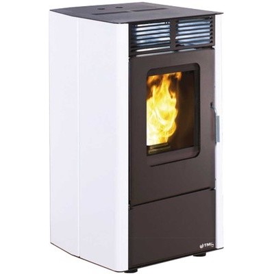 Estufa pellet. TMC 600 Compact. Negro-blanco. 7,4  Kw.