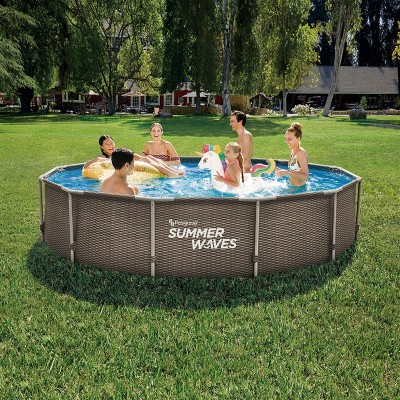 PISCINA TUB.Ø305X76 CM+DEPUR.IMIT.RATTAN