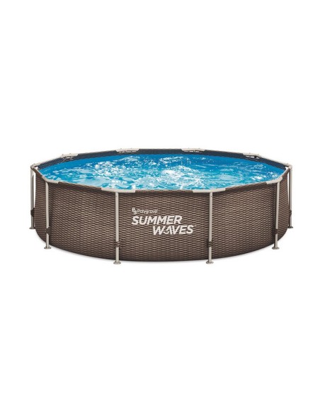 PISCINA TUB.Ø366X76 CM+DEPUR.IMIT.RATTAN