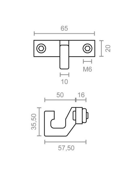 GANCHO FINAL TOLDO TLD 11. BLCO.