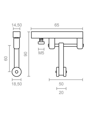 POLEA CORREDERA PERGOLA TOLDO. 60 MM.BLC