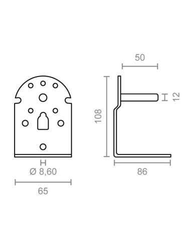 SOPORTE EJE TOLDO PARED. BLCO. 2 UN.