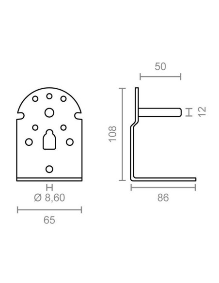 SOPORTE EJE TOLDO PARED. BLCO. 2 UN.