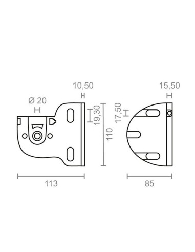 SOPORTE EJE TOLDO. BLCO. 2 UN.