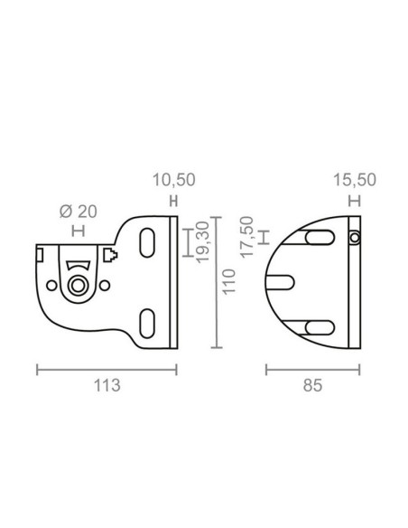 SOPORTE EJE TOLDO. BLCO. 2 UN.