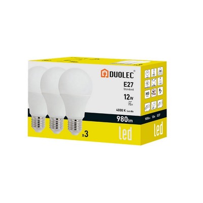 PACK3 STAND. LED DUOLEC 12W 4000K 980LM