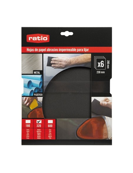 6 HOJAS PAPEL IMPER  230X280.GR.320 RATI