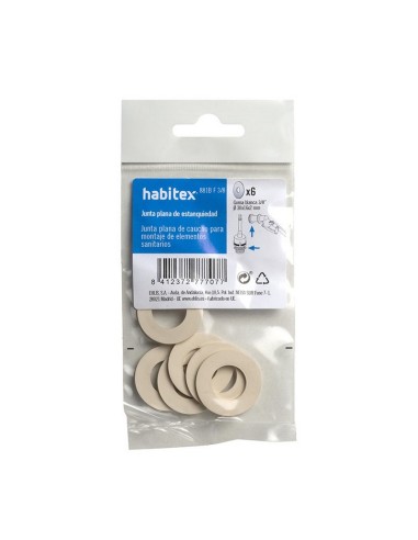 JUNTA PLANA GOMA BCA.3/8" BOLSA.6 UN.