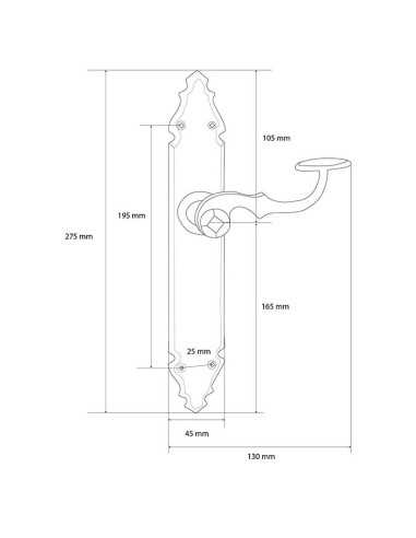 MANILLA PLACA. 44x275 mm. NEGRO.
