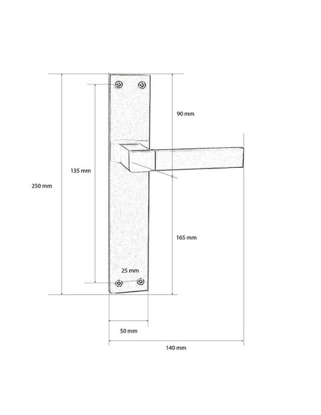 MANILLA PLACA.NIQ.S/NIQ B.REC50xh255 mm.