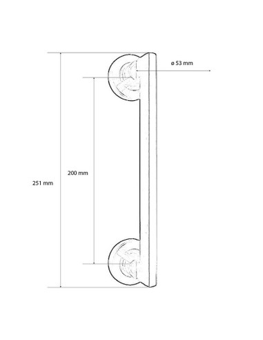MANILLON. C/ROSETA. Ø50 MM.  NEGRO.