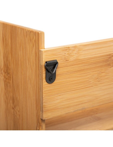 ESTANTE MURAL 4 GANCHOS 47X32 CM.BAMBU