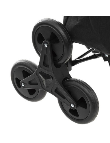 CARRO COMPRA TROLLEY 6 RUEDAS NEGRO