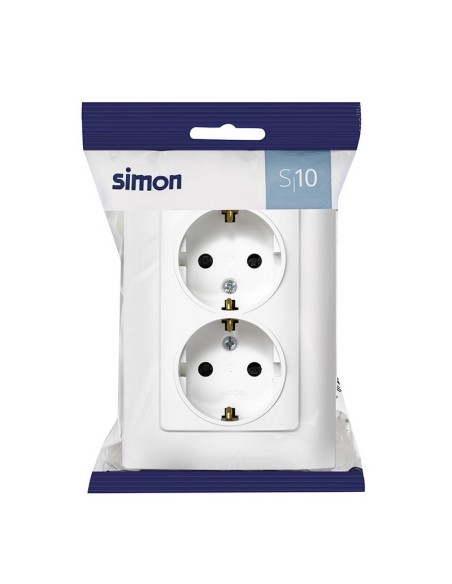 DOBLE BASE ENCHUFE SERIE 10 BLANCO