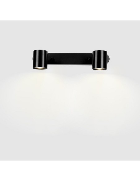 APLIQUE KEEPER 2 FOCOS S/BOMBILLA NEGRO