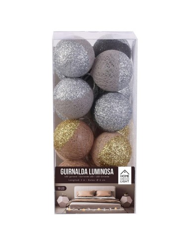 GUIRNALDA LUZ 16 LED PLATA/ORO CMP