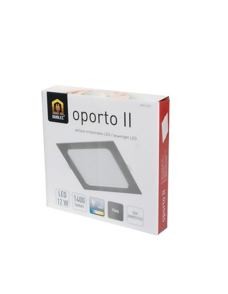 APLIQUE CUADR.EMPOT. 4000K LED 12W PLATA