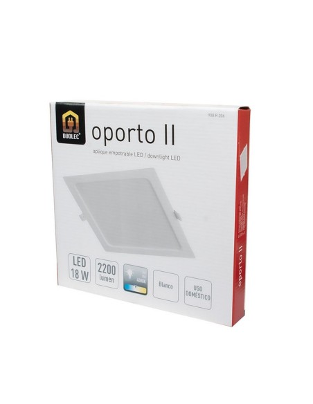 APLIQUE CUADR.EMPOT. 4000K LED 18W BLANC