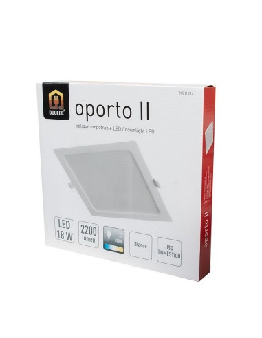 APLIQUE CUADR.EMPOT. 6500K LED 18W BLANC