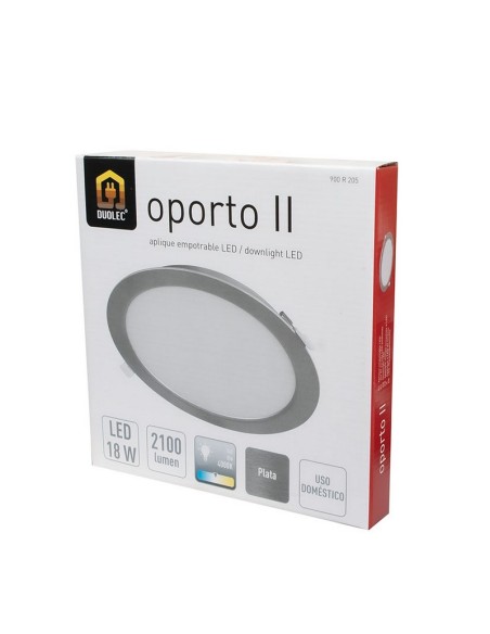 APLIQUE REDON.EMPOT. 4000K LED 18W PLATA