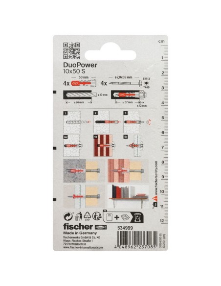 BLISTER DUOPOWER 10X50 S BL 4 UD.FISCHER