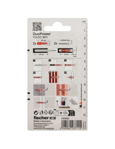 BLISTER DUOPOWER 10X50 WH BL 2UD.FISCHER 2