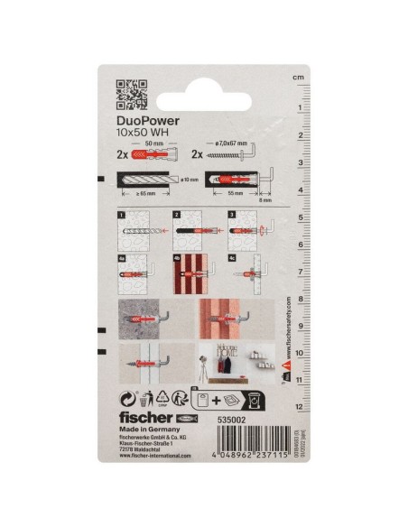 BLISTER DUOPOWER 10X50 WH BL 2UD.FISCHER
