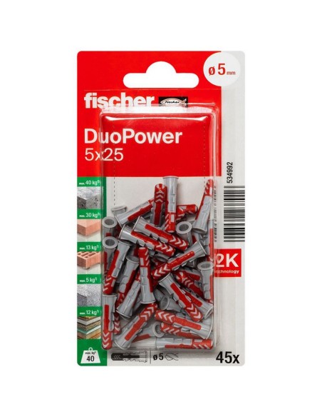 BLISTER DUOPOWER 5X25 BL 45 UD.FISCHER