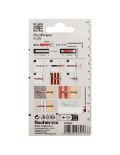 BLISTER DUOPOWER 5X25 BL 45 UD.FISCHER 2