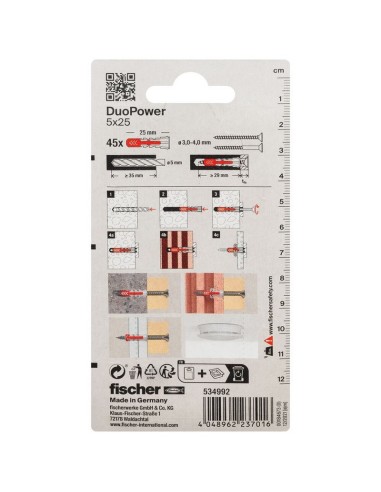 BLISTER DUOPOWER 5X25 BL 45 UD.FISCHER