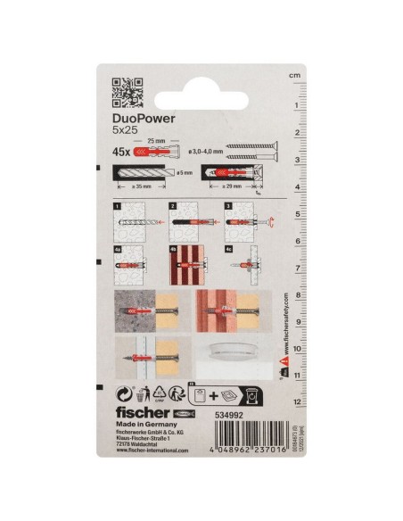 BLISTER DUOPOWER 5X25 BL 45 UD.FISCHER