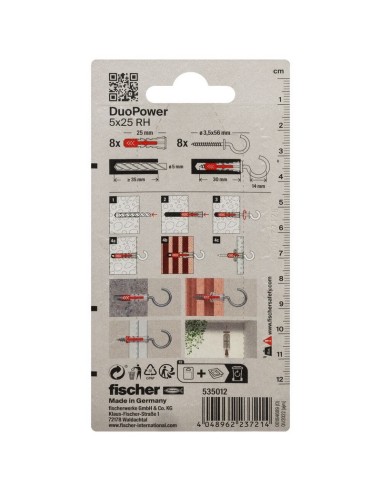 BLISTER DUOPOWER 5X25 RH BL 8 UD.FISCHER