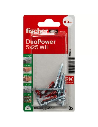 BLISTER DUOPOWER 5X25 WH BL 8 UD.FISCHER