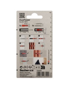 BLISTER DUOPOWER 6X30 WH BL 6 UD.FISCHER 2